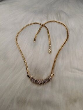 14k Yellow Gold 1 Ctw Diamond Necklace 17”.